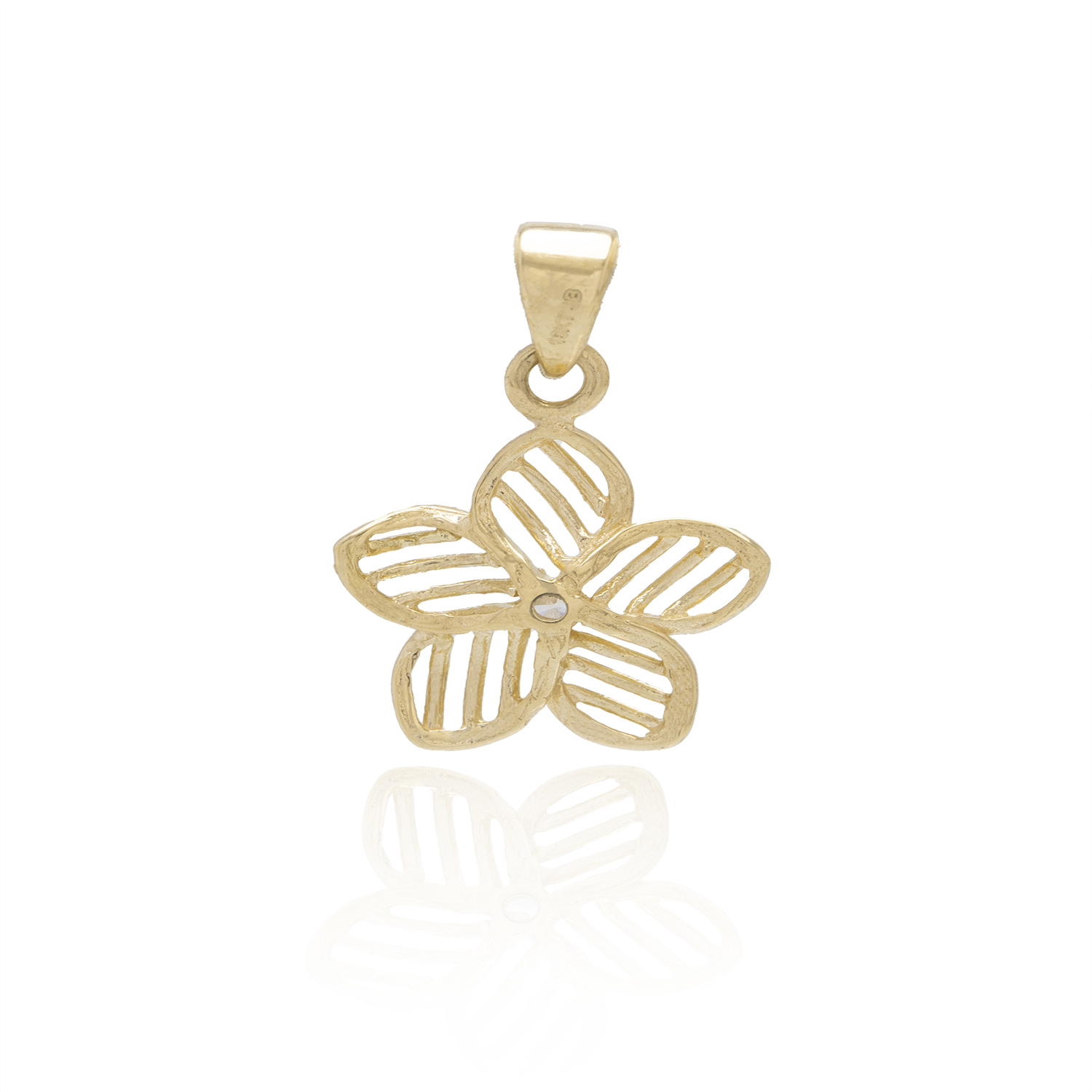 Colgante de Oro 18kt Flor Circonita Central 3