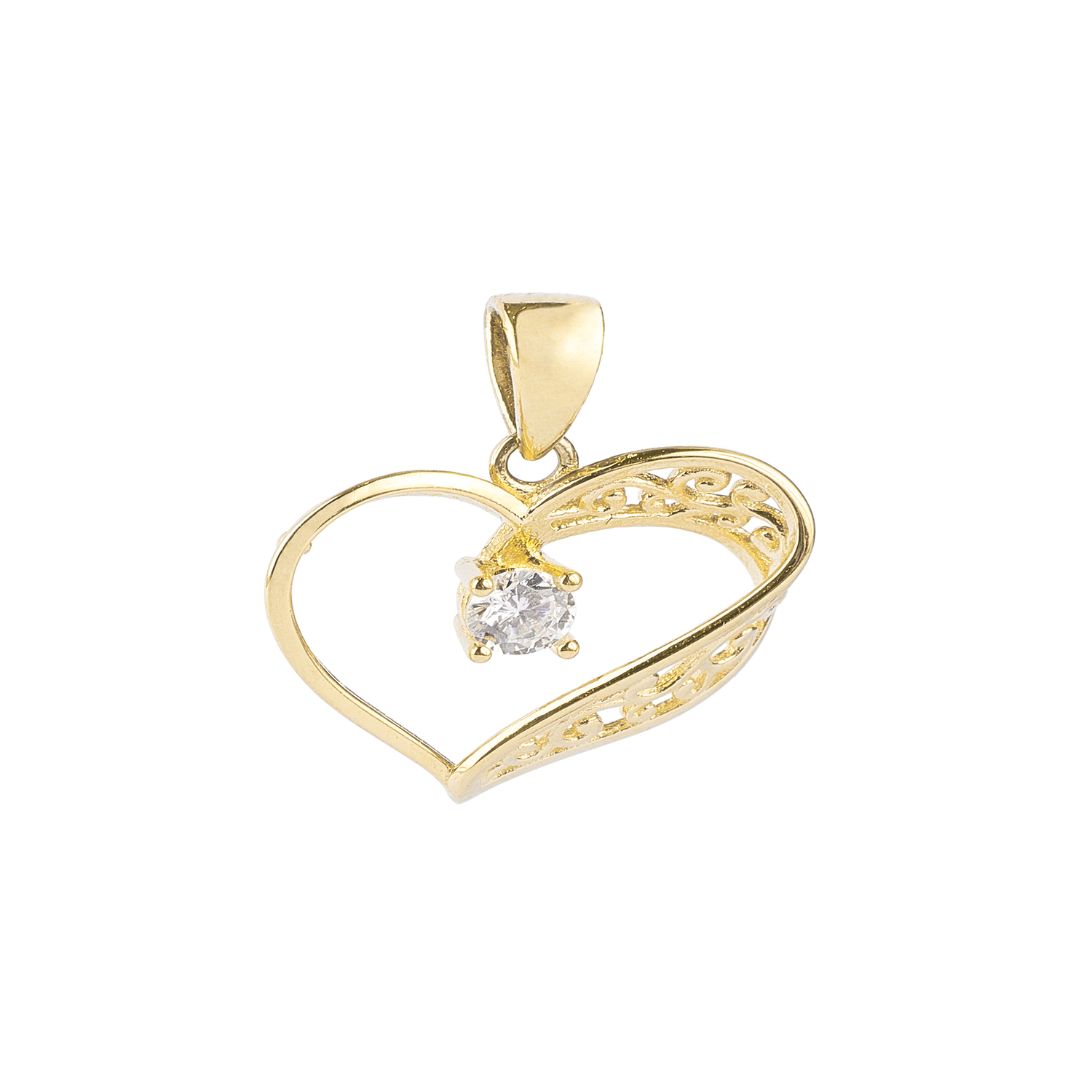 Colgante Oro Amarillo 18kt Corazón Relieve 1