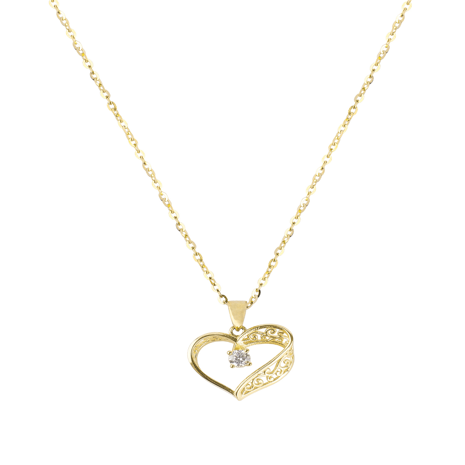 Colgante Oro Amarillo 18kt Corazón Relieve 3