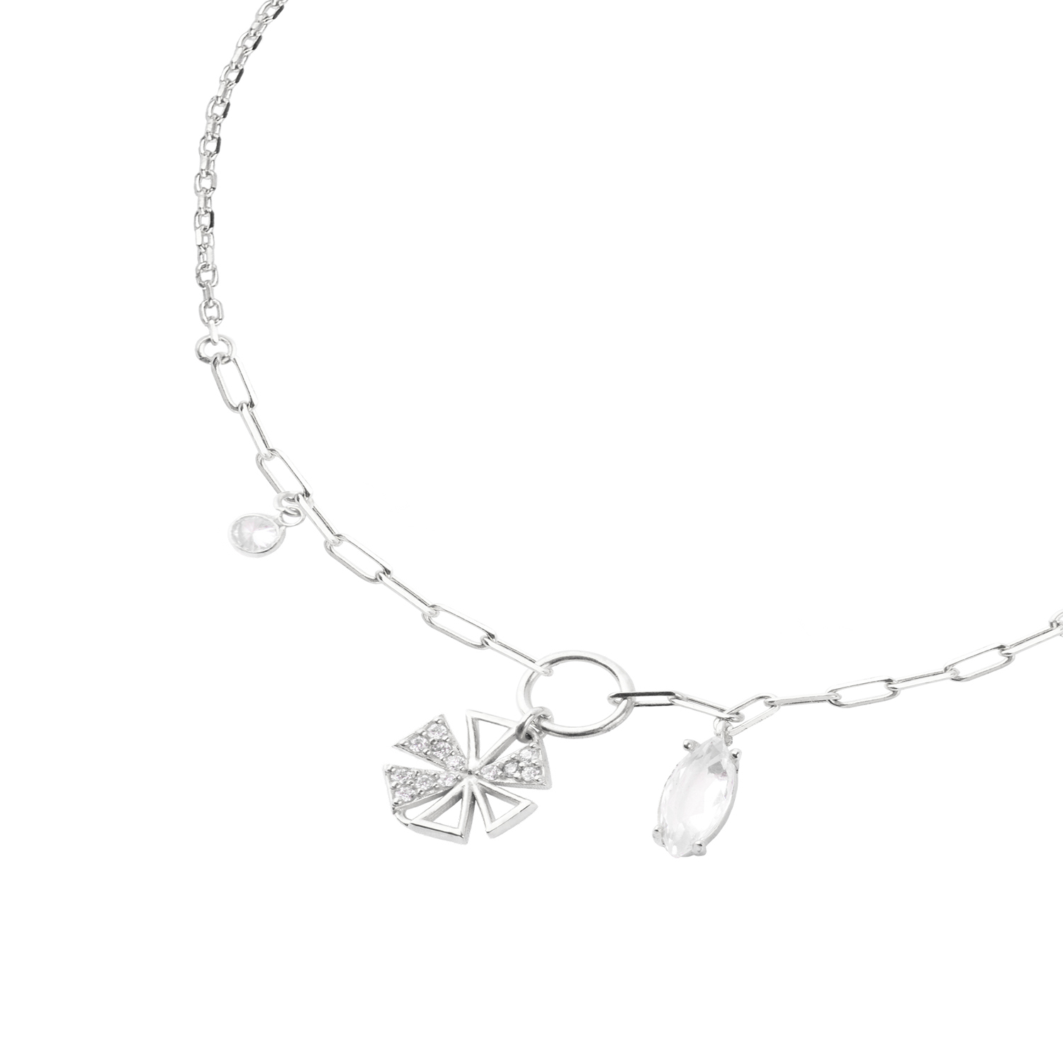 Pulsera Plata Esterlina 925 Anillo Trébol Circonitas 1