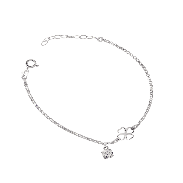 Pulsera de Plata Esterlina 925 Trébol Circonita 3