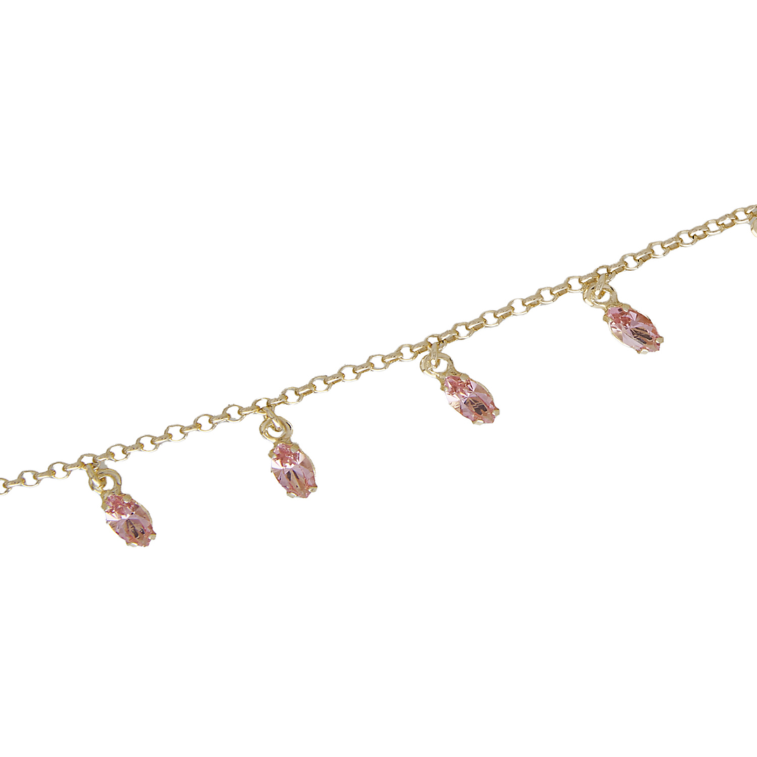 Pulsera Plata Esterlina 925 Rosa Francia Revestido Oro 18kt 2