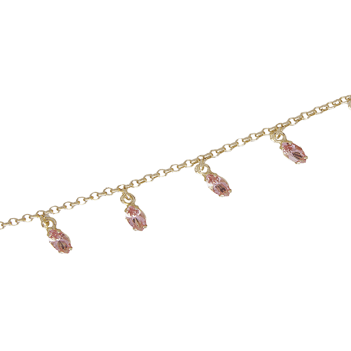Pulsera Plata Esterlina 925 Rosa Francia Revestido Oro 18kt 2