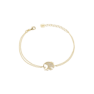 Pulsera de Plata Esterlina 925 Revestido en Oro 18kt  Elefante