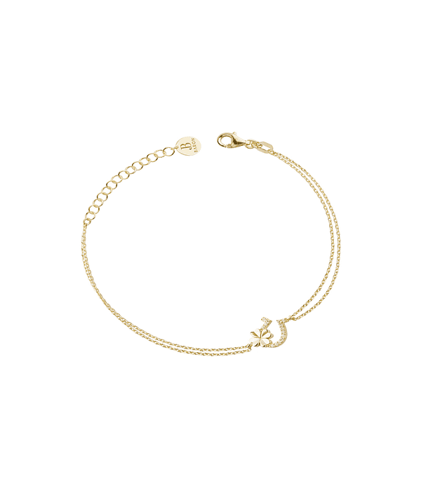 Pulsera de Plata Esterlina 925 Suerte Circon Bañado en Oro 18kt