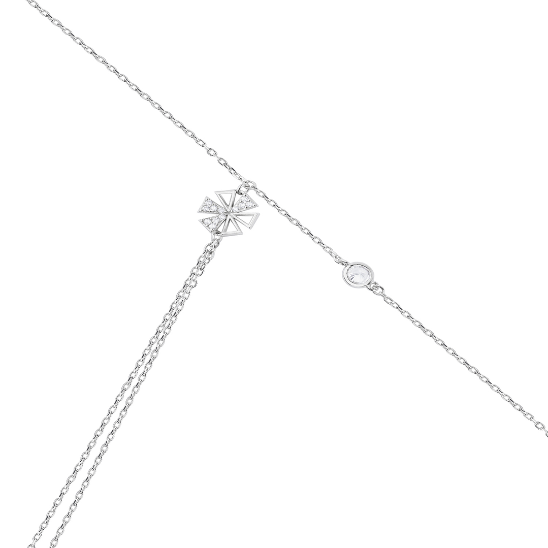 Pulsera de Plata Esterlina 925 Anillo Trébol Circonita 2