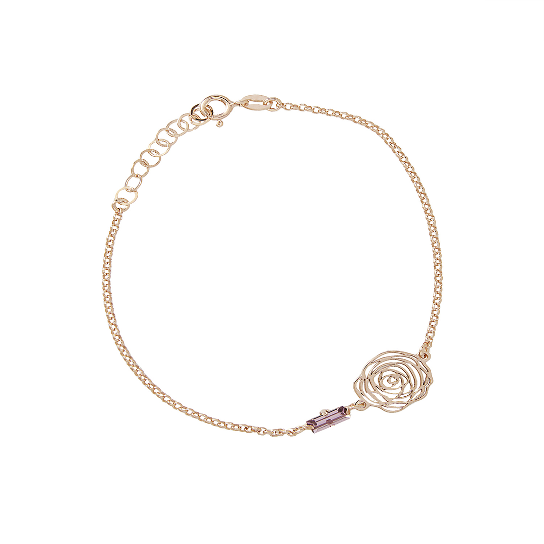Pulsera de Plata Esterlina 925 Amatista Rose 1