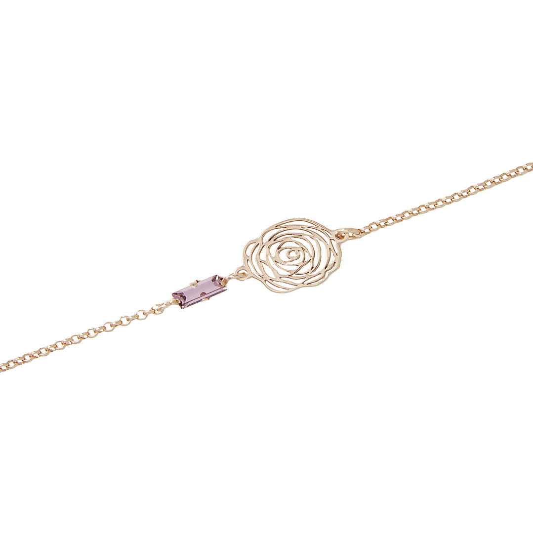 Pulsera de Plata Esterlina 925 Amatista Rose 2