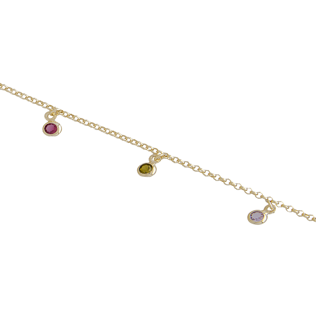 Pulsera de Plata Esterlina 925 Puntos Tricolor Revestido en Oro 18kt 2