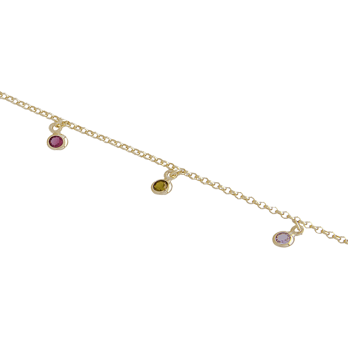 Pulsera de Plata Esterlina 925 Puntos Tricolor Revestido en Oro 18kt 2