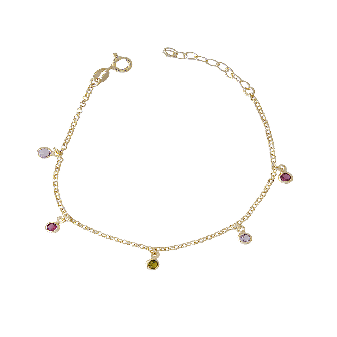 Pulsera de Plata Esterlina 925 Puntos Tricolor Revestido en Oro 18kt 3