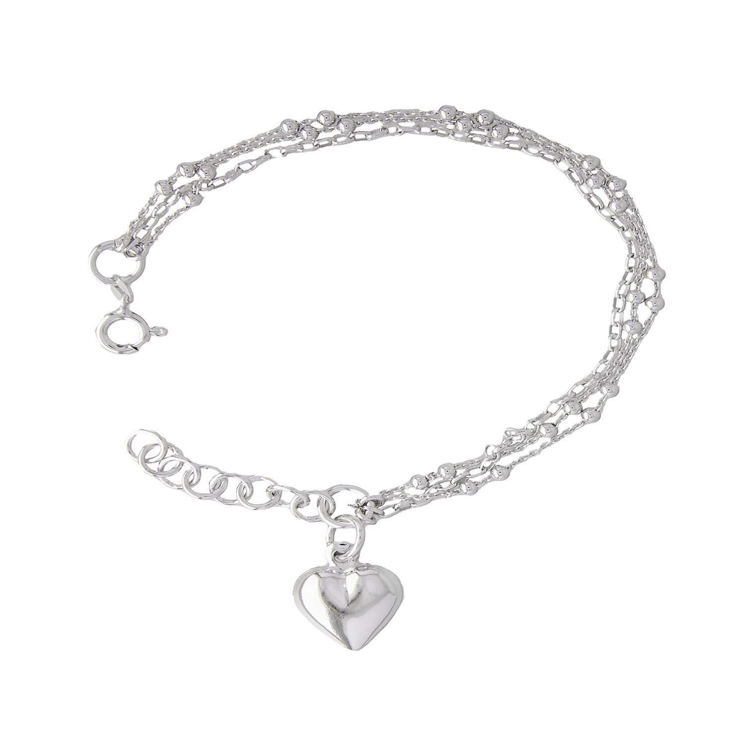 Pulsera de Plata Esterlina 925 Corazon Colgante 3