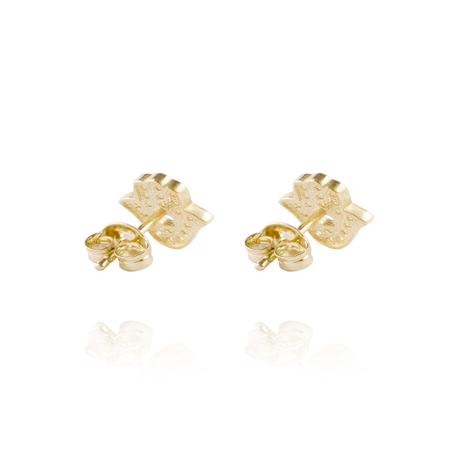 Aros de Oro 18kt Mano Fatima Circón 3