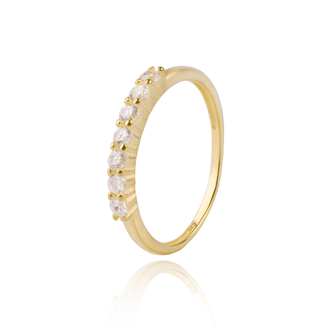Anillo de Plata Esterlina 925 Siete Circones Revestido en Oro 1