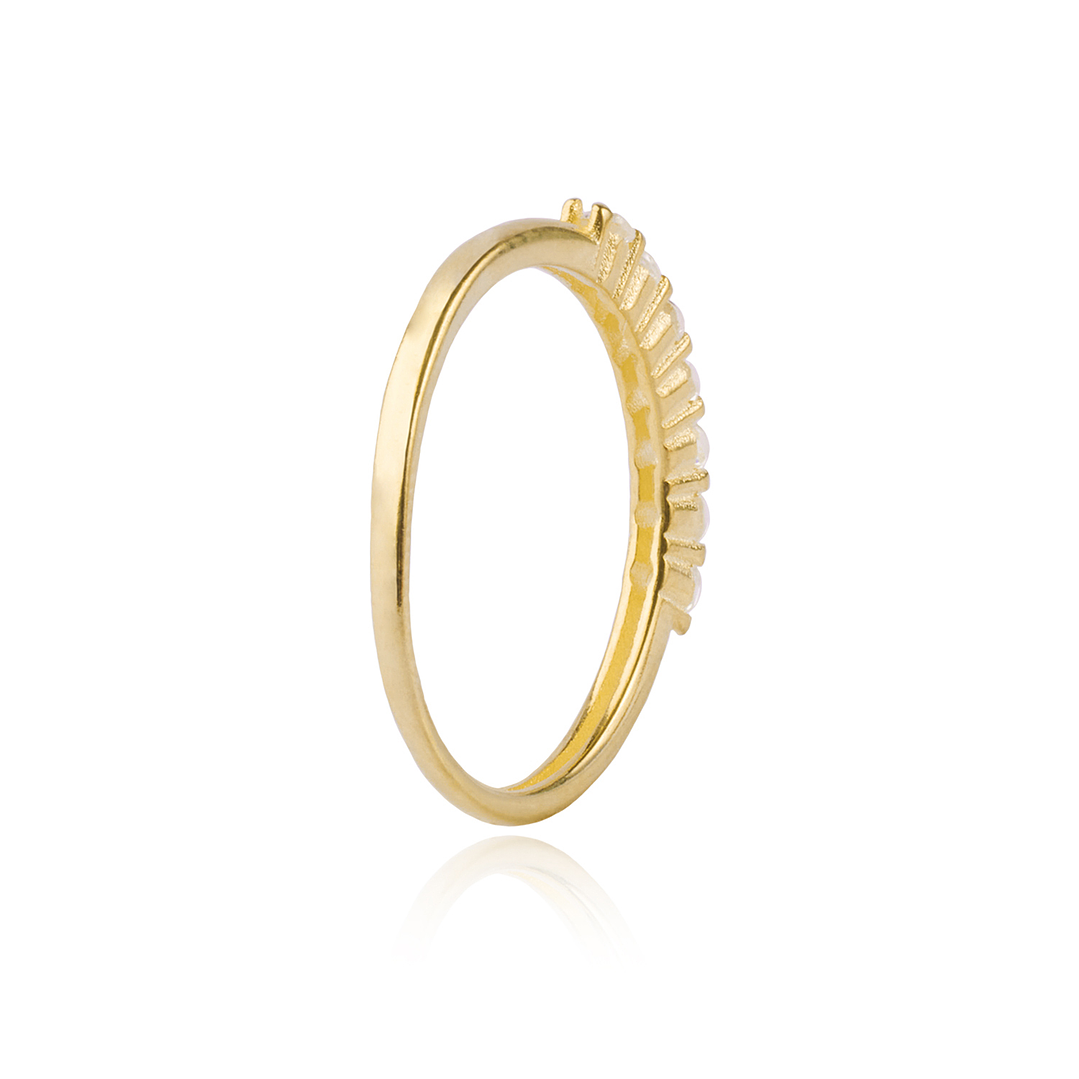 Anillo de Plata Esterlina 925 Siete Circones Revestido en Oro 2