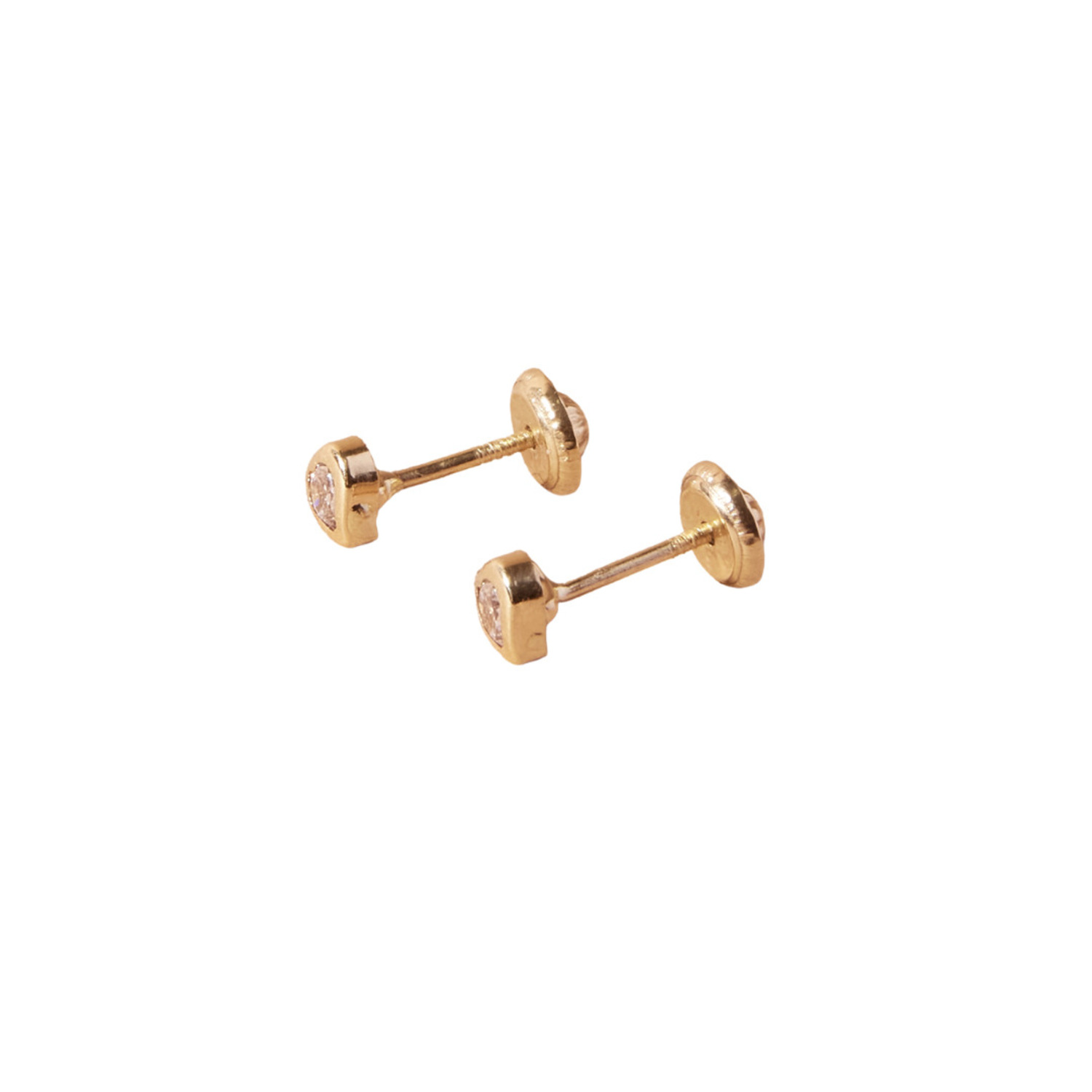 Aros de Oro 9kt Corazón Circonita 2