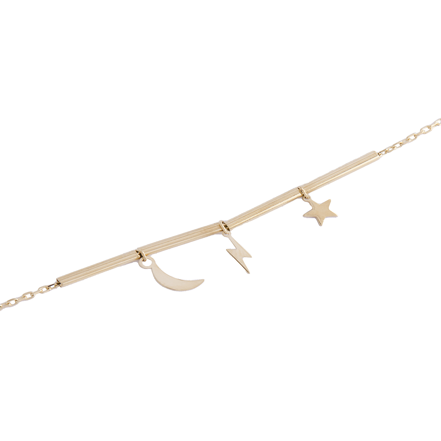 Pulsera de Oro 18kt Estrella Luna 2