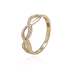Anillo de Oro 18kt Doble Espiral Infinito Circon