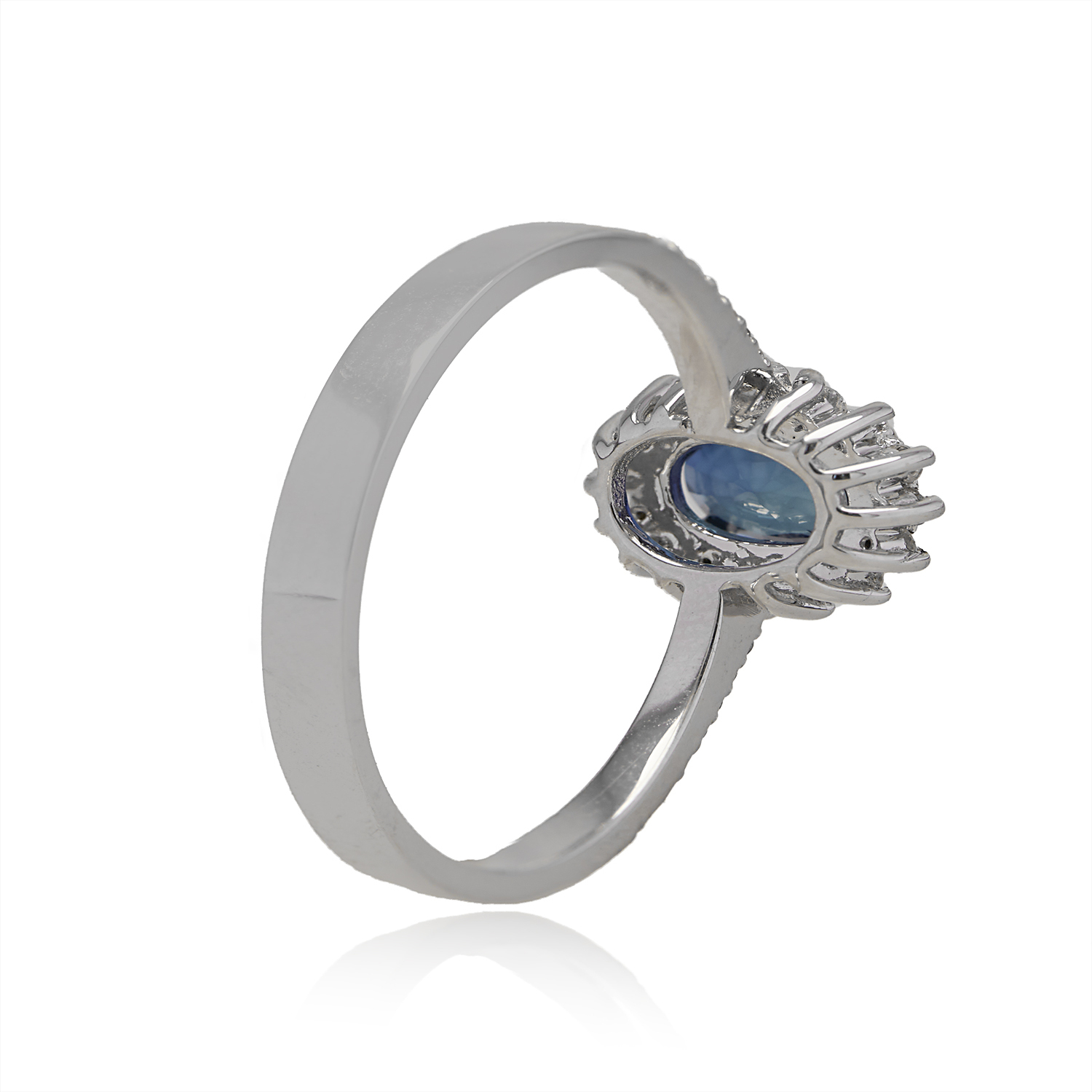 Anillo Compromiso Oro Blanco 18kt Diamantes 19 Pts y 48Pts Zafiro 3