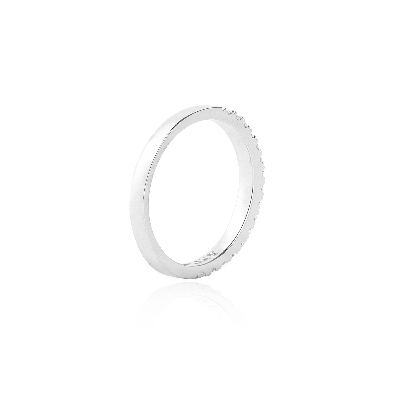 Anillo de Oro 18kt Riel con Diamantes de 34 Pts 2