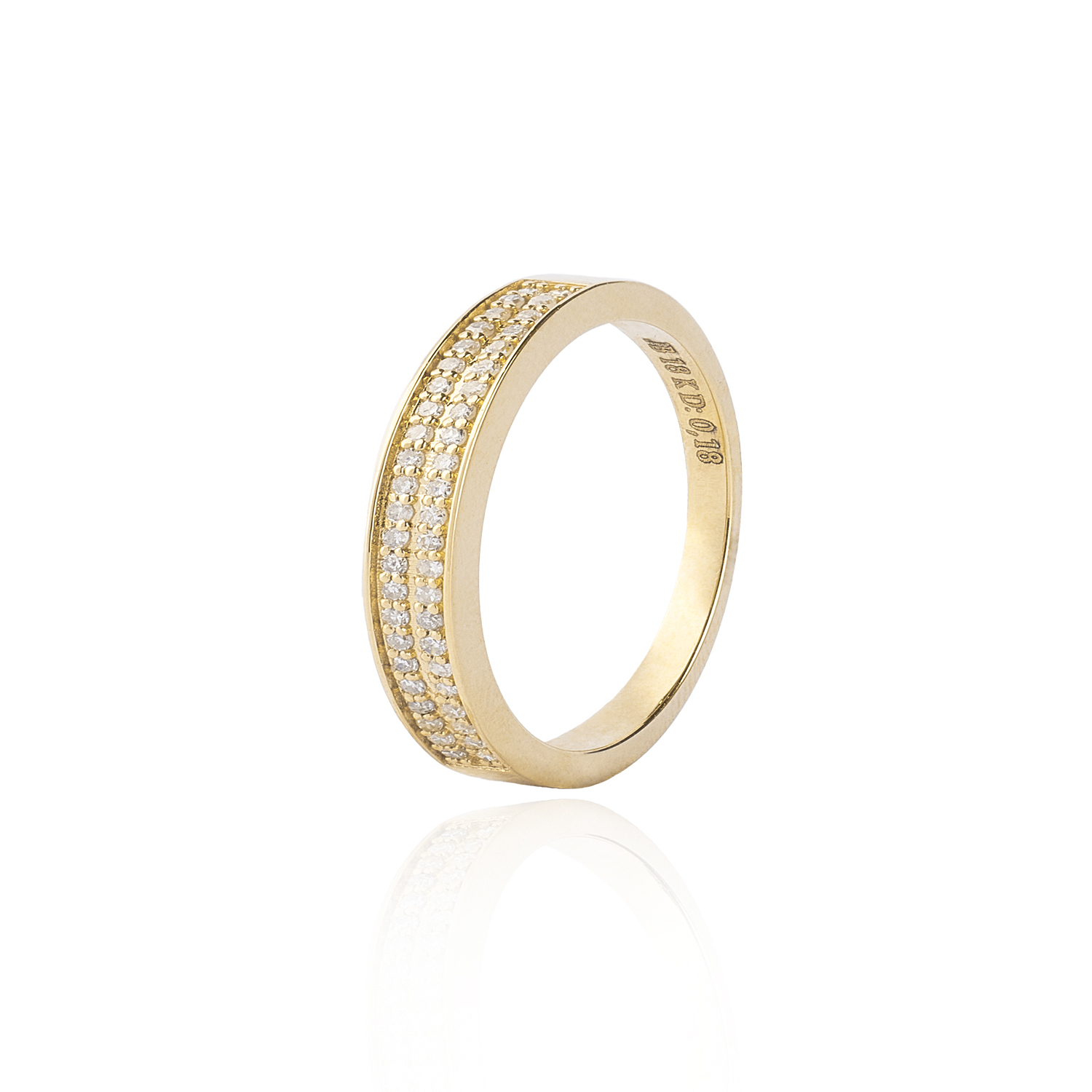 Anillo de Oro 18kt con Diamantes de Pts Corte Brillante SI/H Riel 1