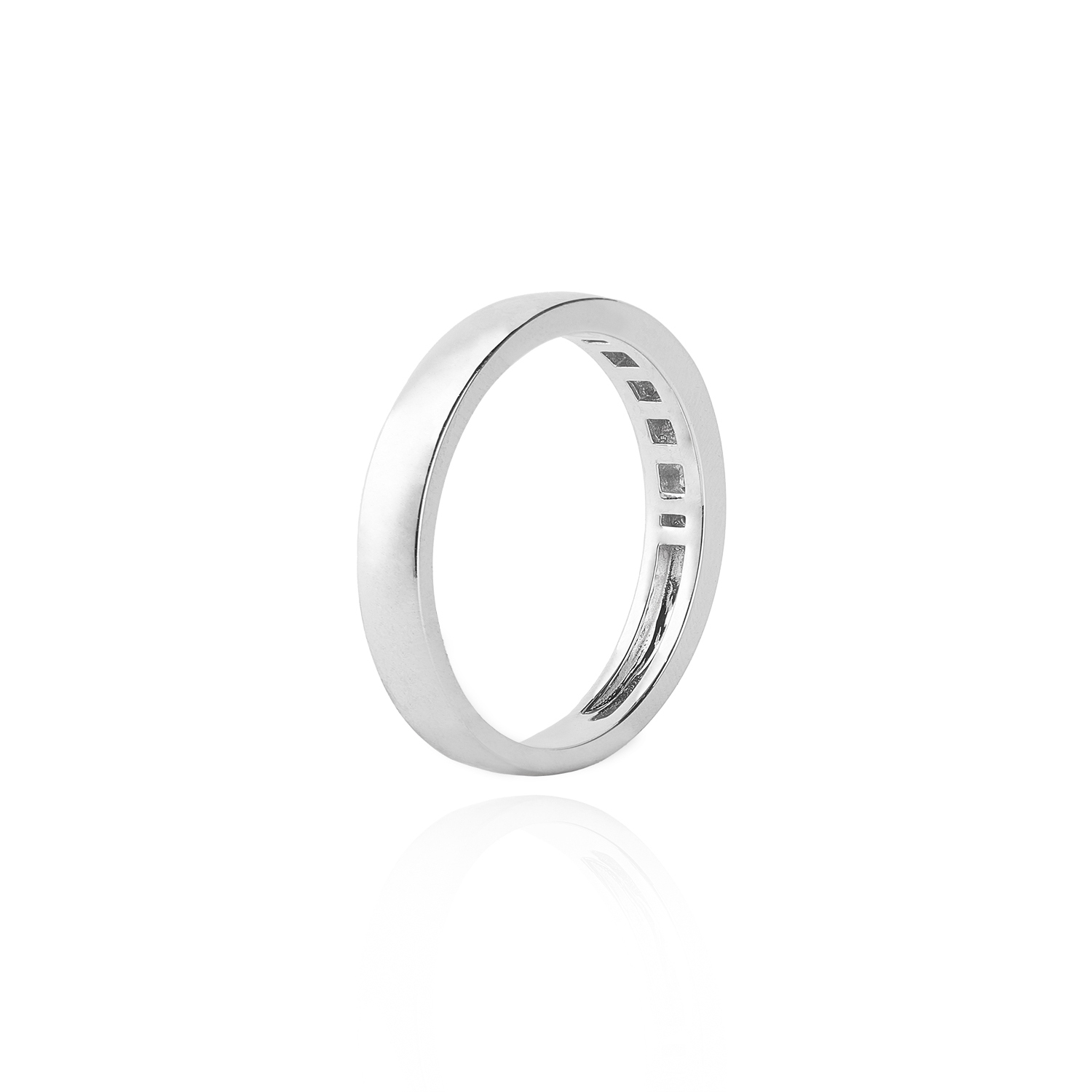 Anillo de Oro Blanco 18kt con Diamantes de 15 Pts Riel Corte Brillante SI/H 2