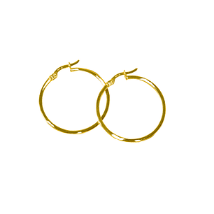 Aros de Oro 18kt Argollas Tubular en 26mm