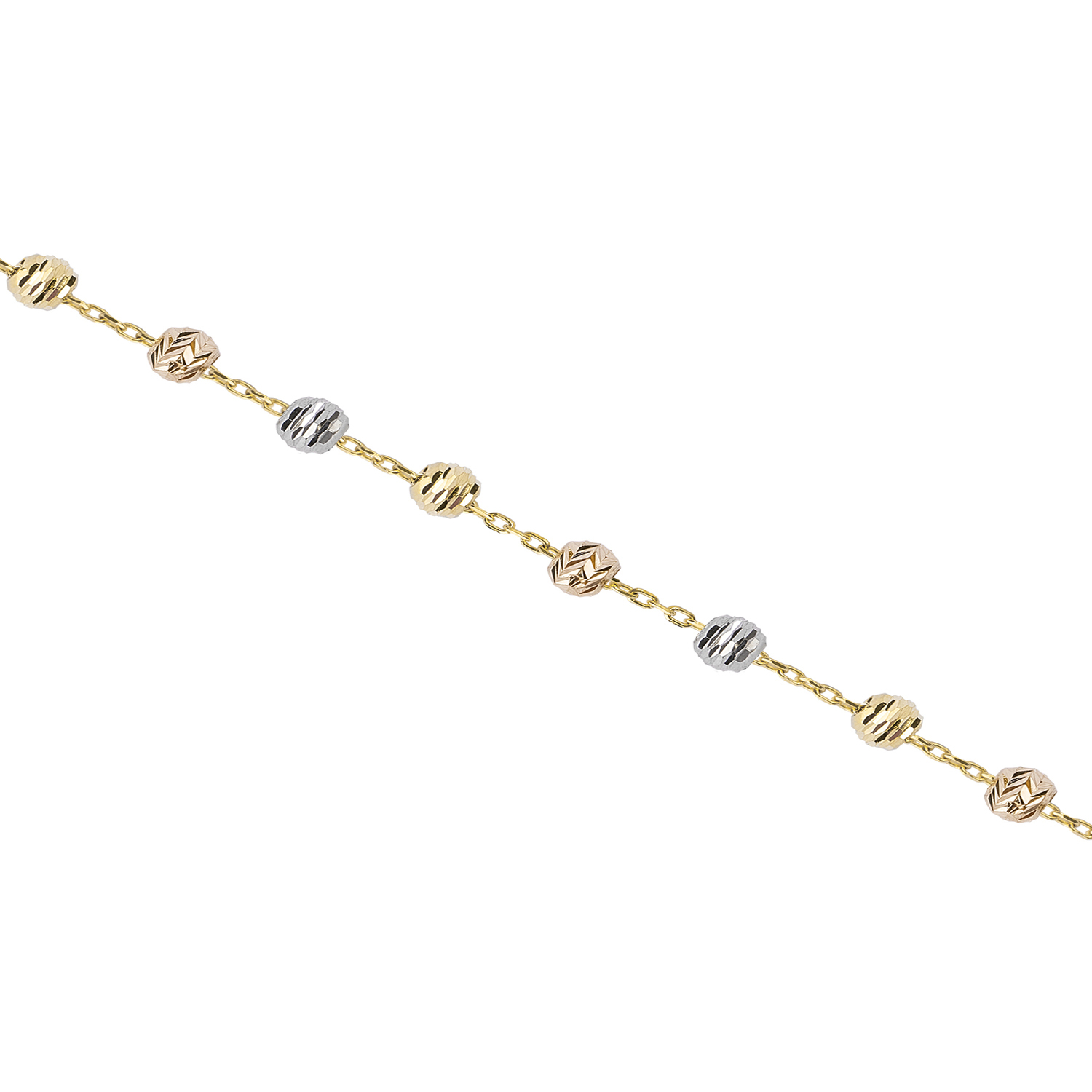 Pulsera de Oro 18kt Bolitas en Tricolor 2