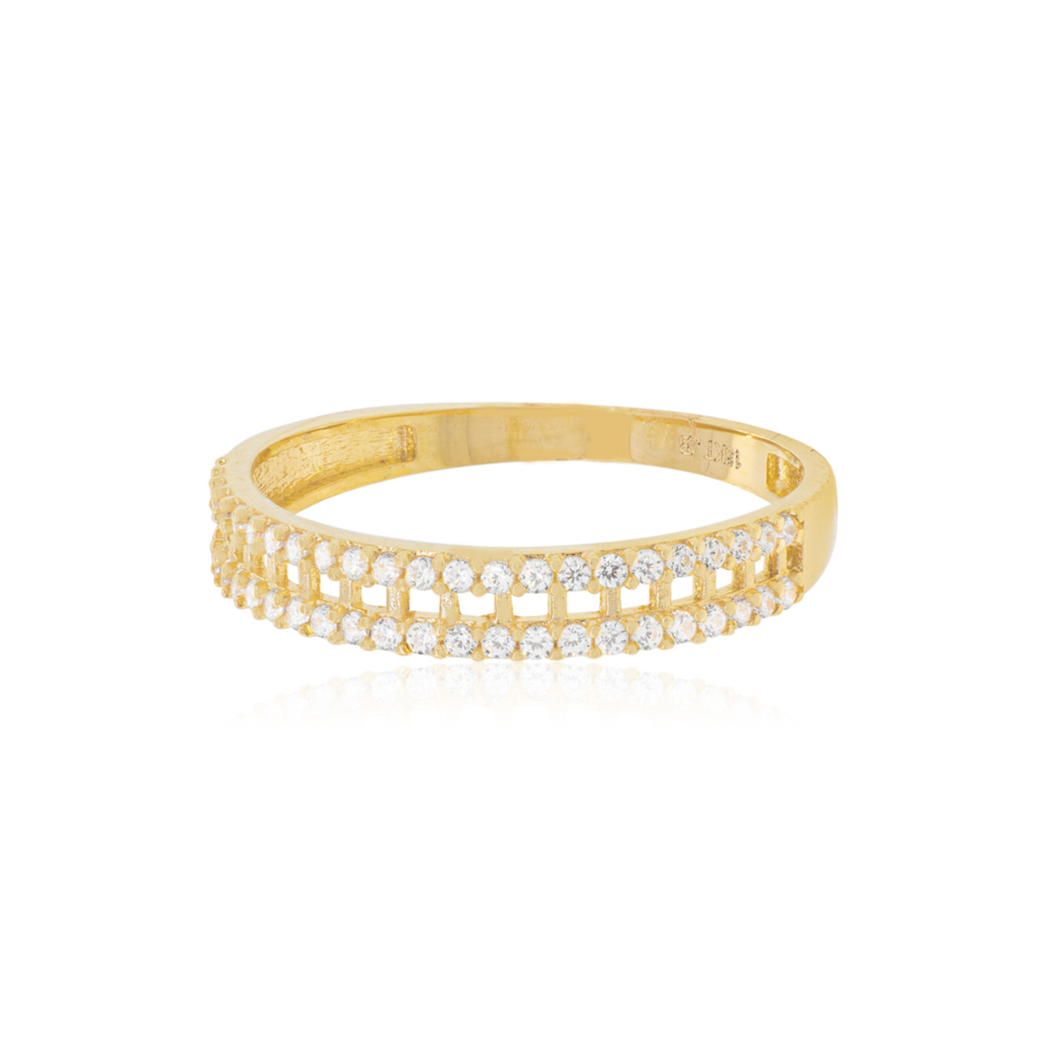 Anillo Compromiso de Oro 18Kt Centro Calado Circonita 3