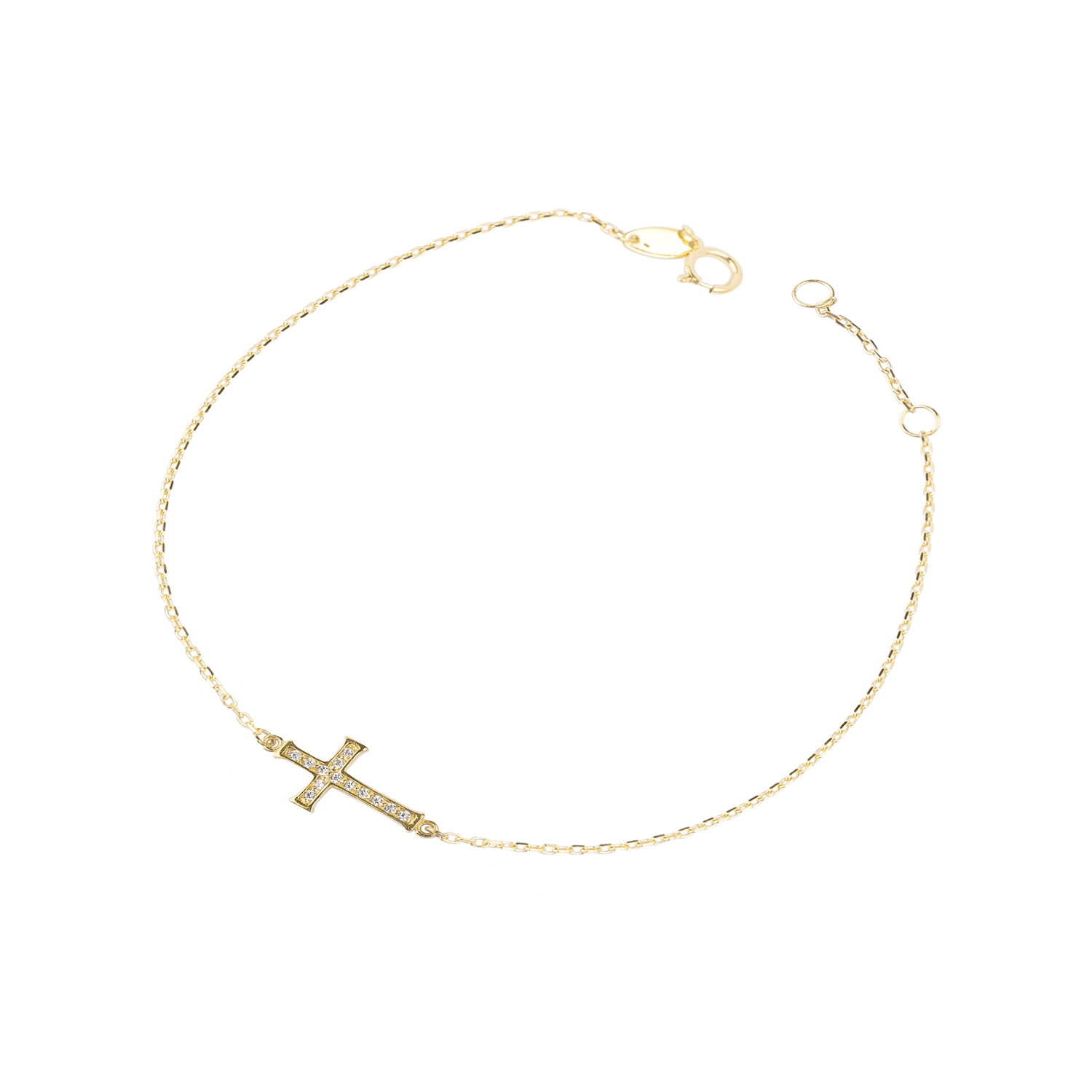 Pulsera de Oro 18kt Cruz Circon 1