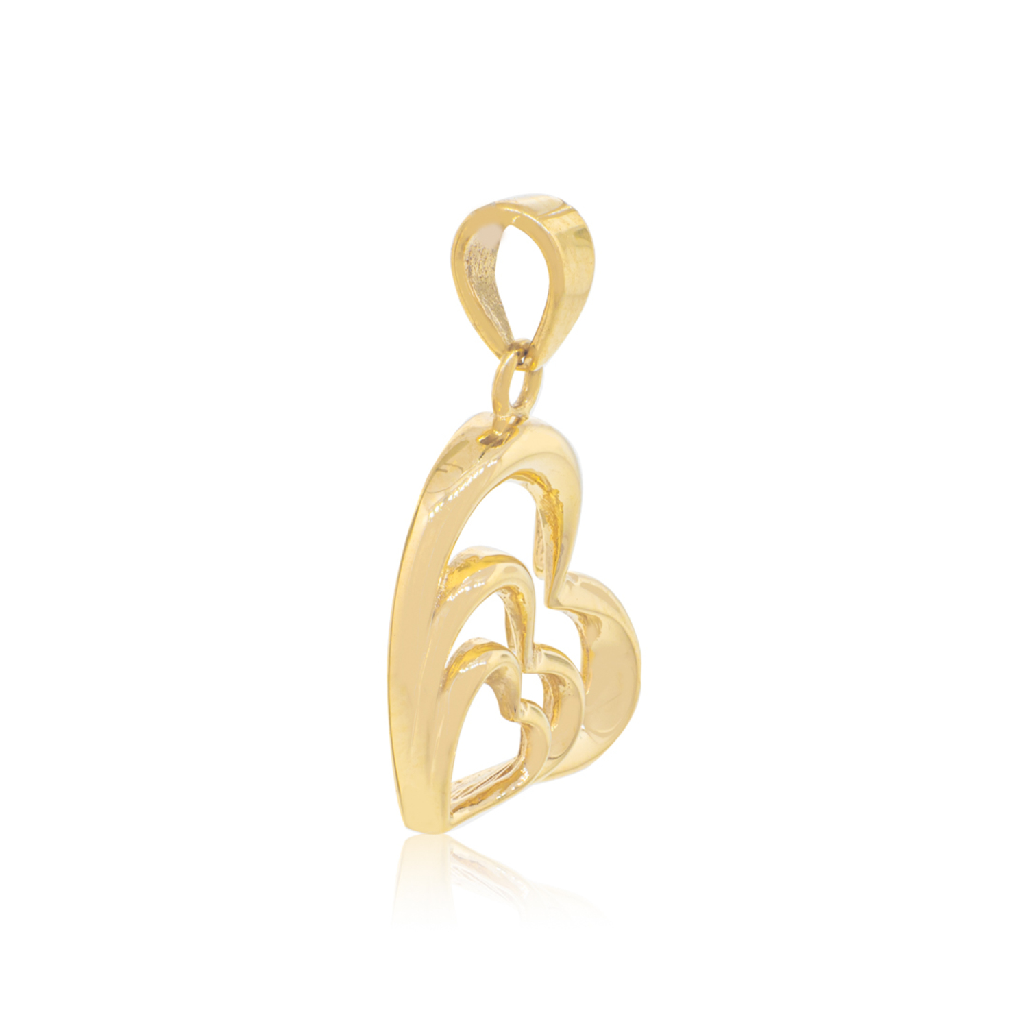 Colgante de Oro 18kt Triple Corazon 2