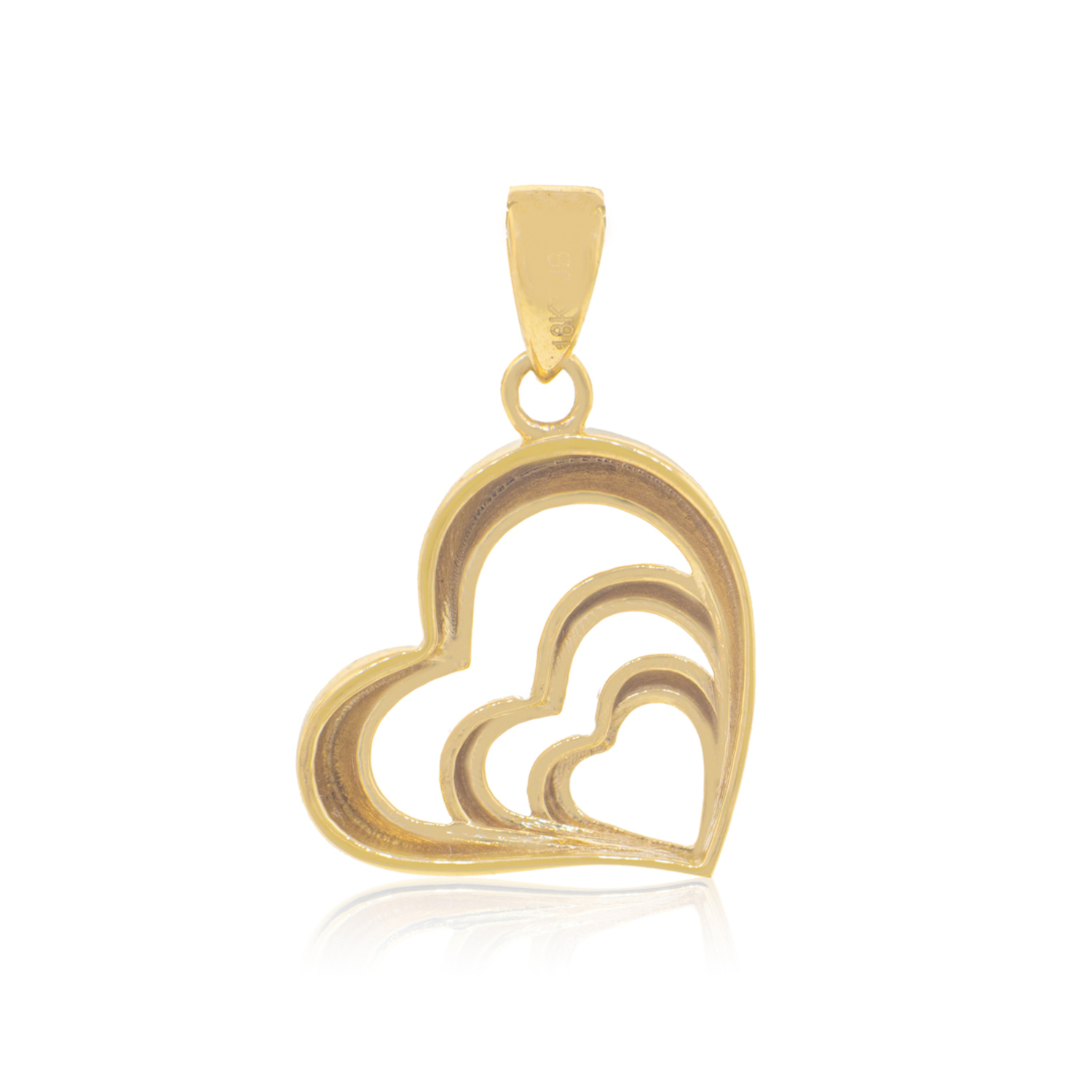 Colgante de Oro 18kt Triple Corazon 3