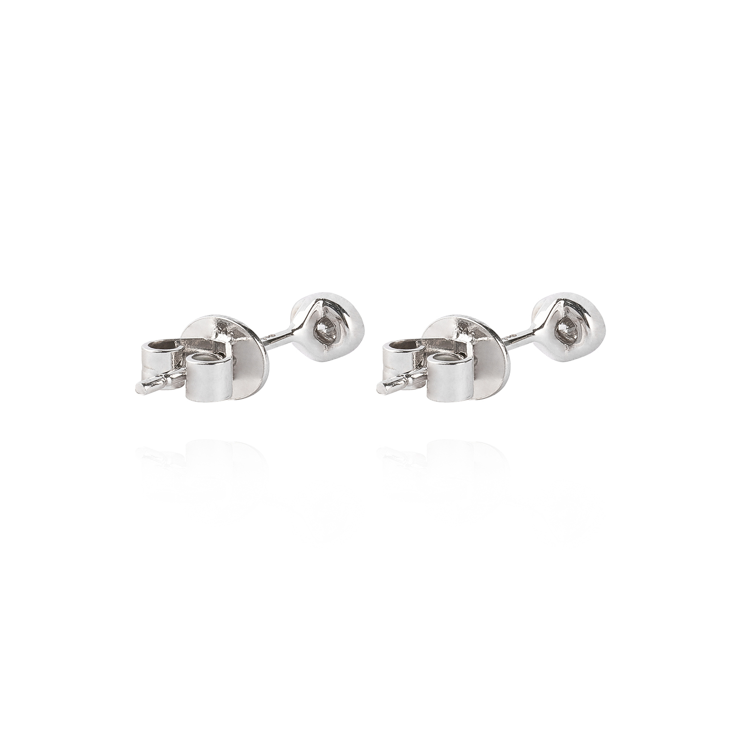 Aros Oro Blanco 18kt Diamantes Punto de Luz 12pts  SI/H 2