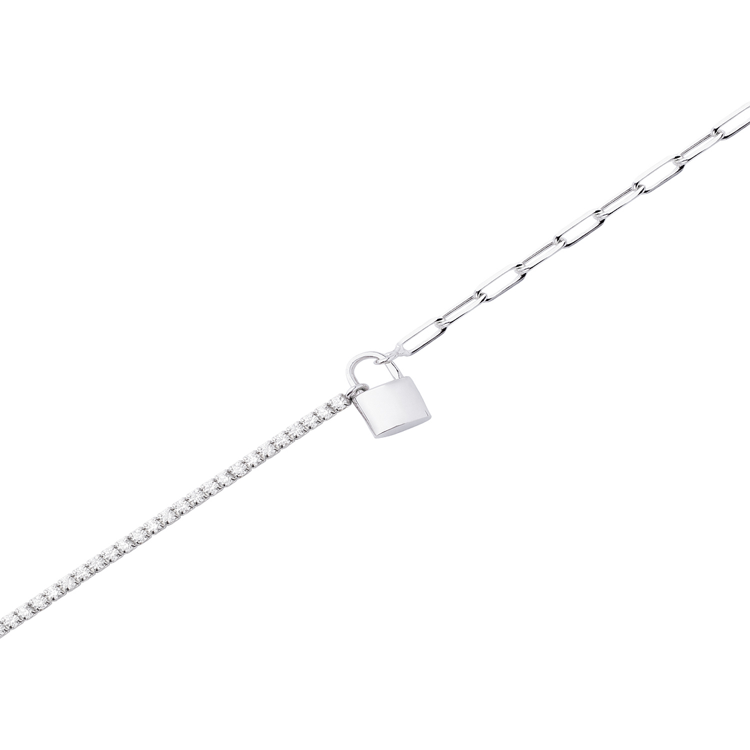 Pulsera de Plata Esterlina 925 Candado Circonita 2