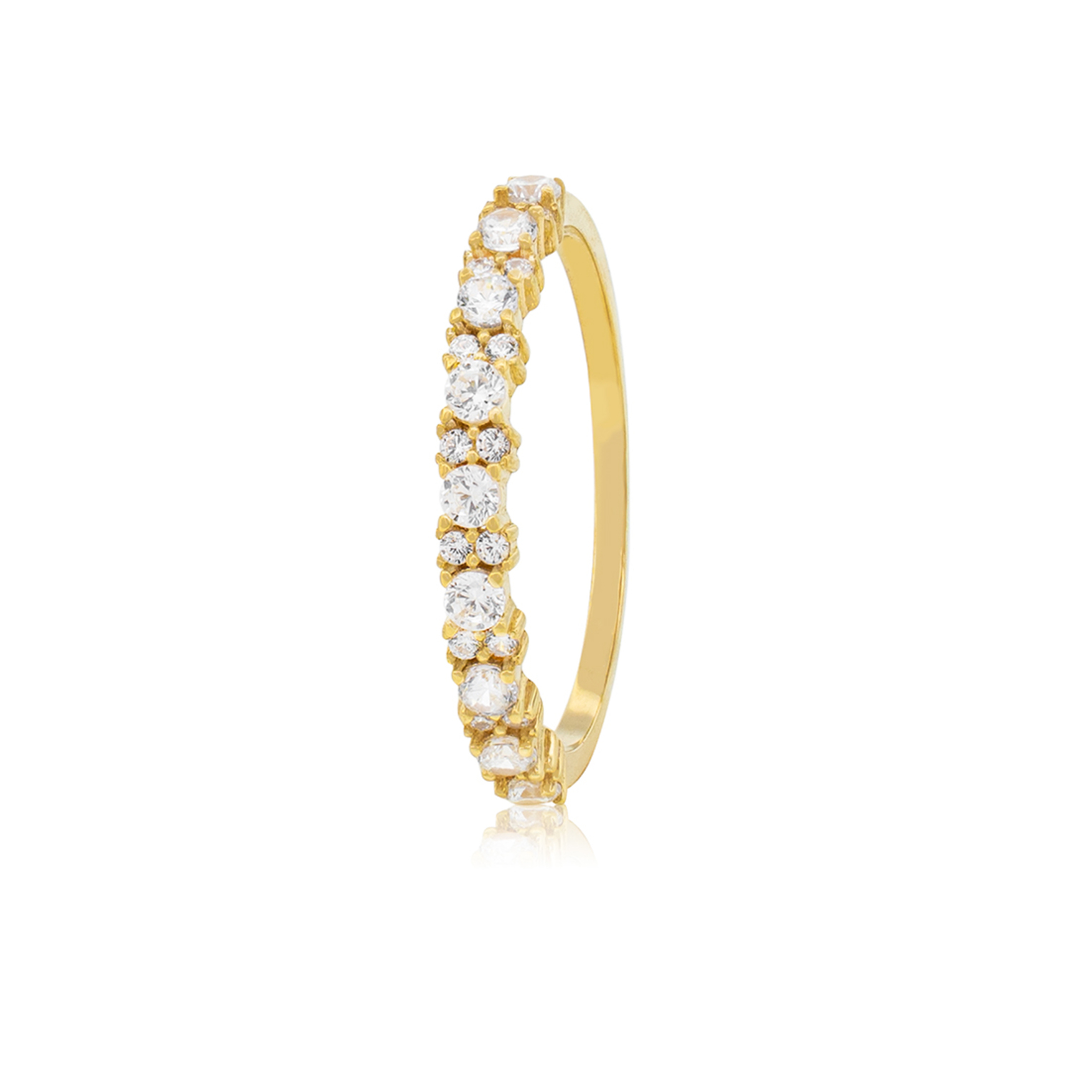 Anillo Compromiso de Oro 18Kt Dos Intercalado Circones 1