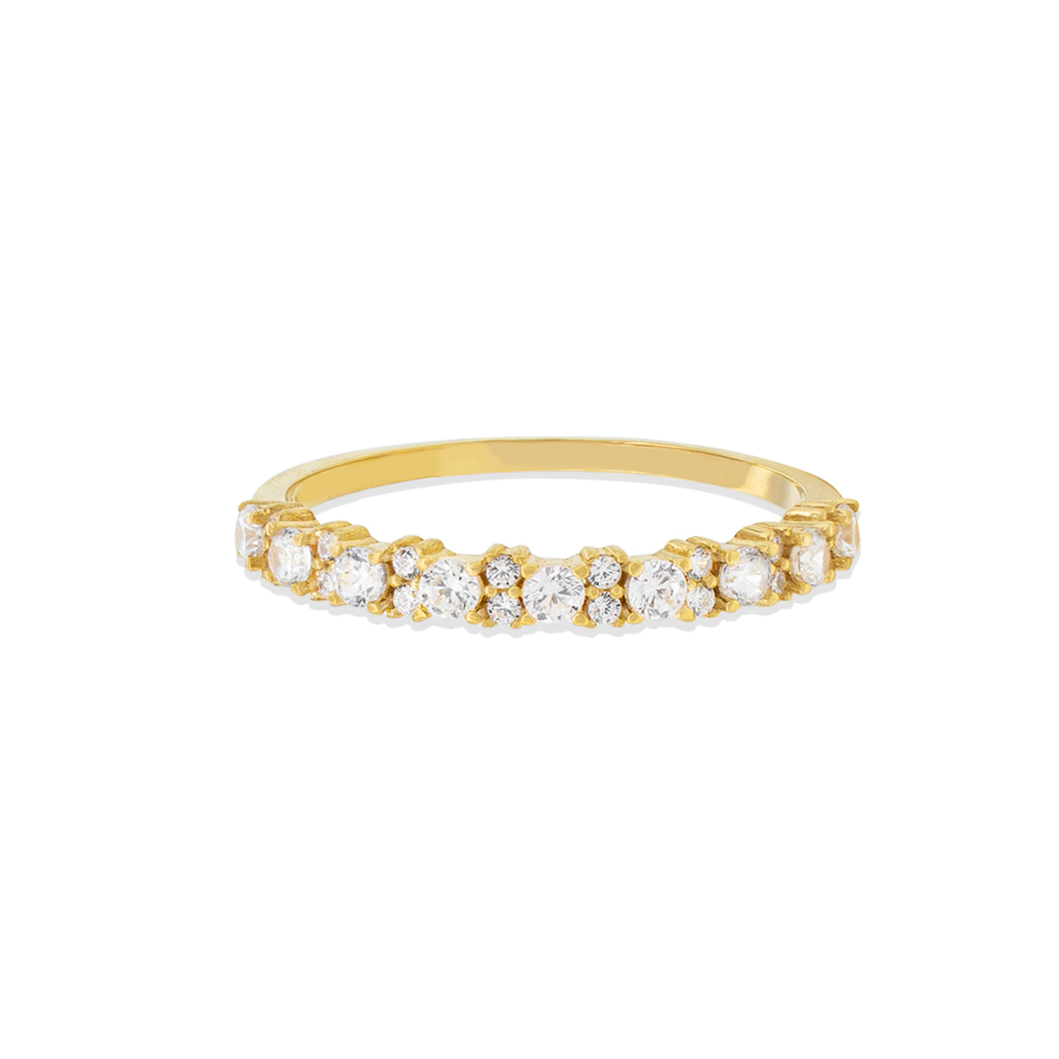 Anillo Compromiso de Oro 18Kt Dos Intercalado Circones 3