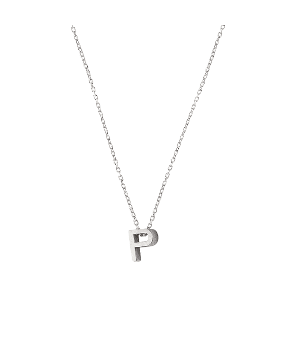 Collar de Plata Esterlina 925 Letra P