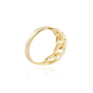 Anillo de oro 18kt Circón trenza