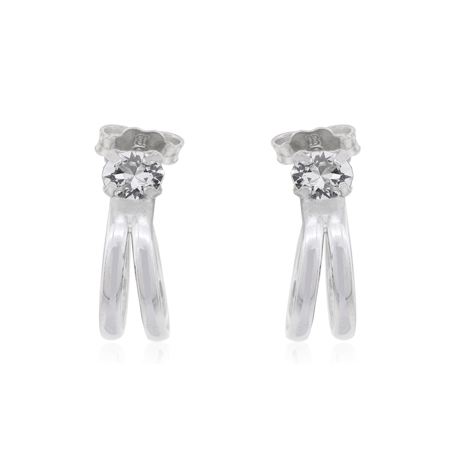 Aros de Plata Esterlina 925 Doble Argollas 1