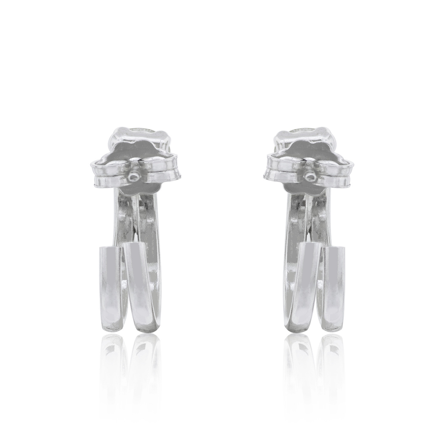 Aros de Plata Esterlina 925 Doble Argollas 2