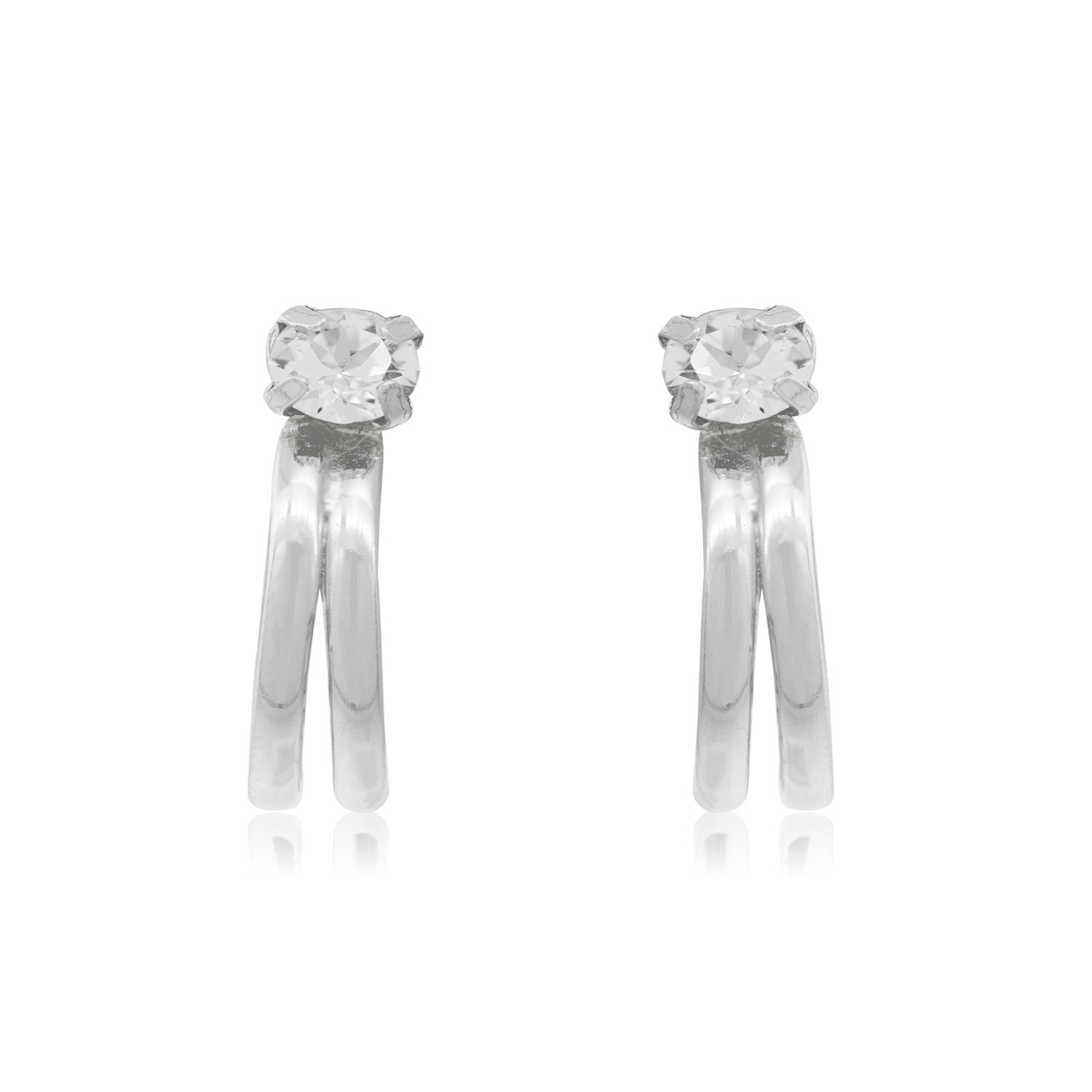 Aros de Plata Esterlina 925 Doble Argollas 3