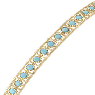 Pulsera de Oro 18kt Esclava Agua Marina