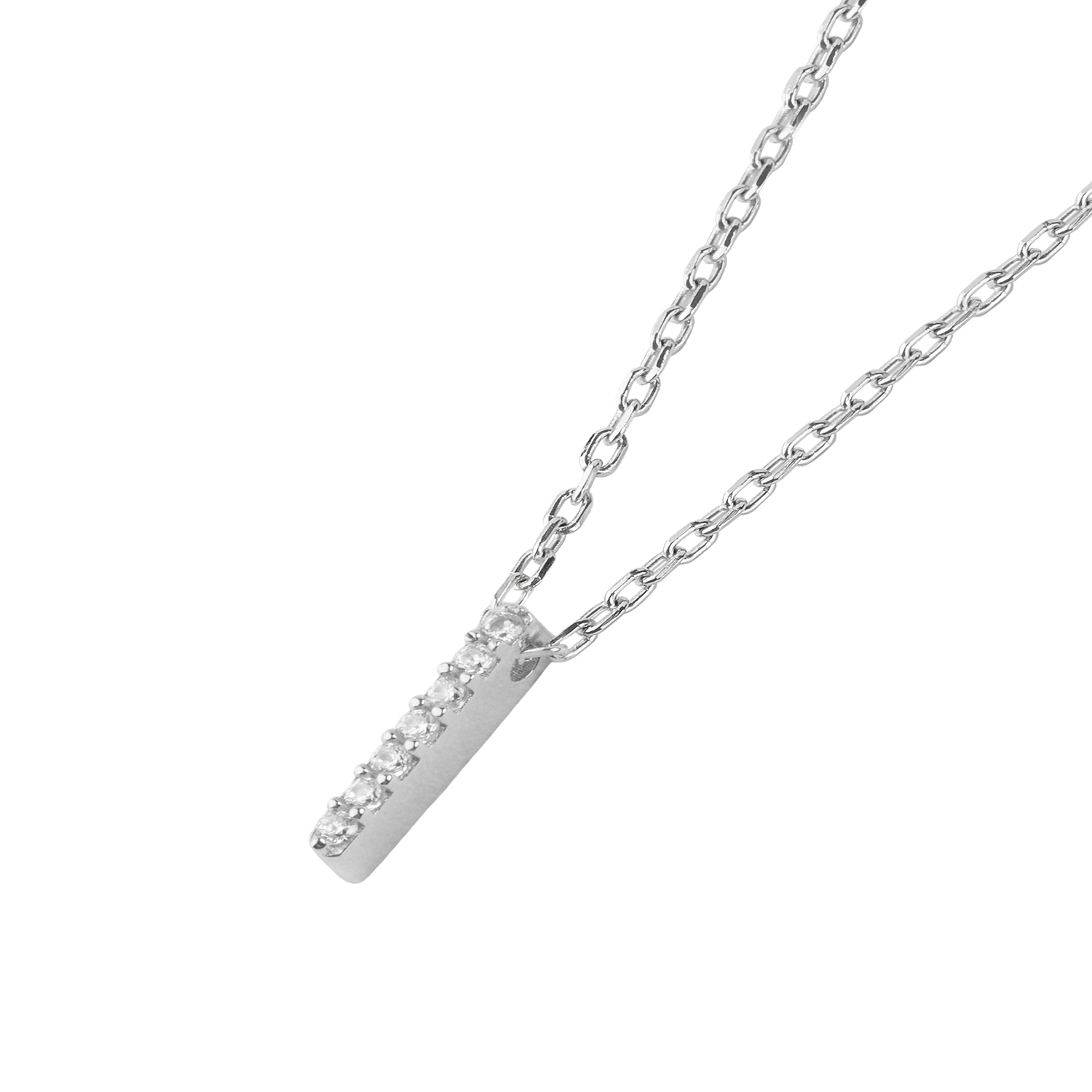 Collar de Plata Esterlina 925 Letra I Circon 1