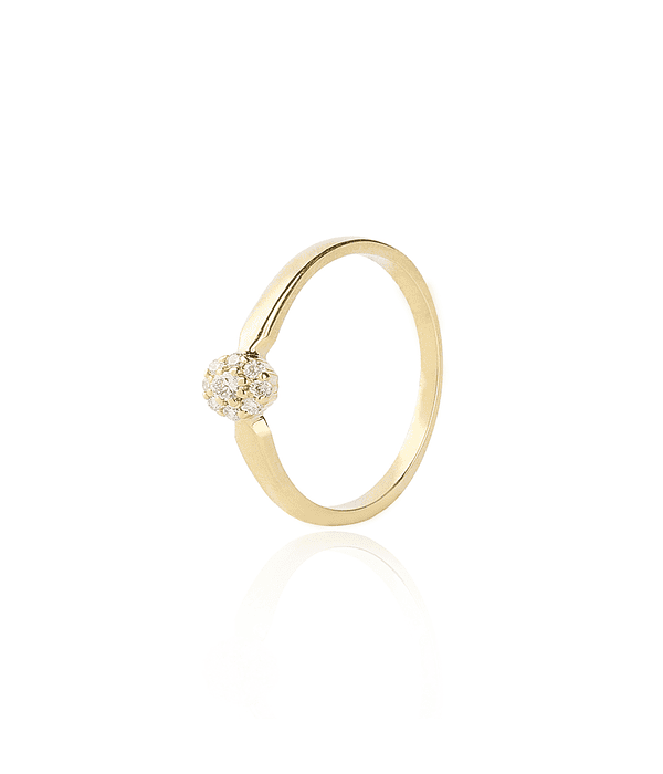 Anillo de Oro 18kt con Diamantes de 9 Pts Corte Brillante SI/H