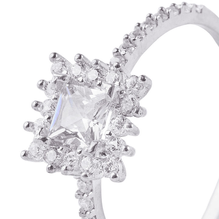 Anillo de Plata Esterlina 925 Medio Cintillo Cuadrado 2