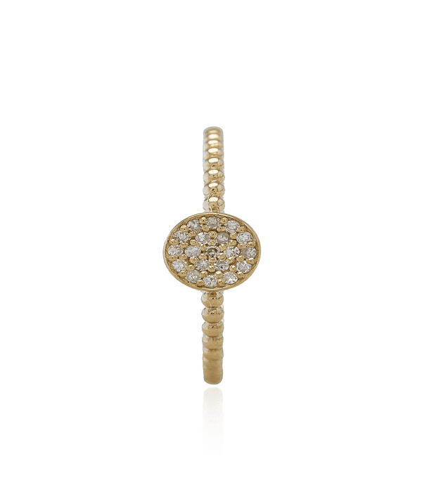 Anillo de Oro 18kt con Diamantes de 6 Pts Corte Brillante SI/H