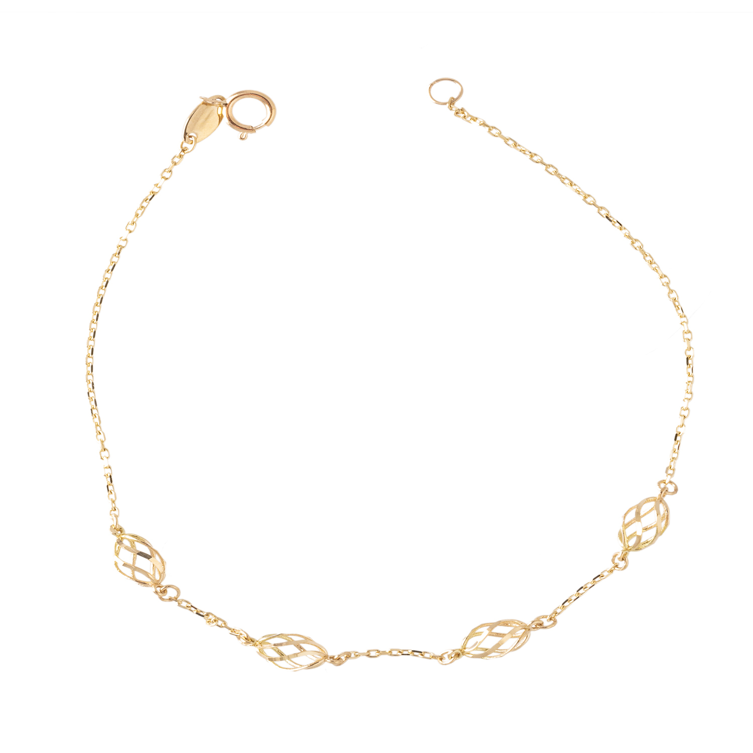 Pulsera de Oro 18kt Hojas Biceladas 2