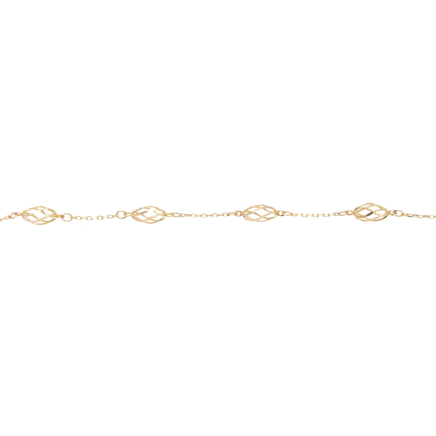 Pulsera de Oro 18kt Hojas Biceladas 3