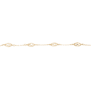 Pulsera de Oro 18kt Hojas Biceladas