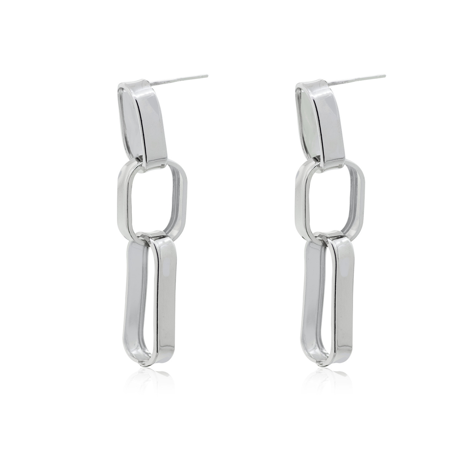 Aros de Plata Esterlina 925 Tres Eslabones 1